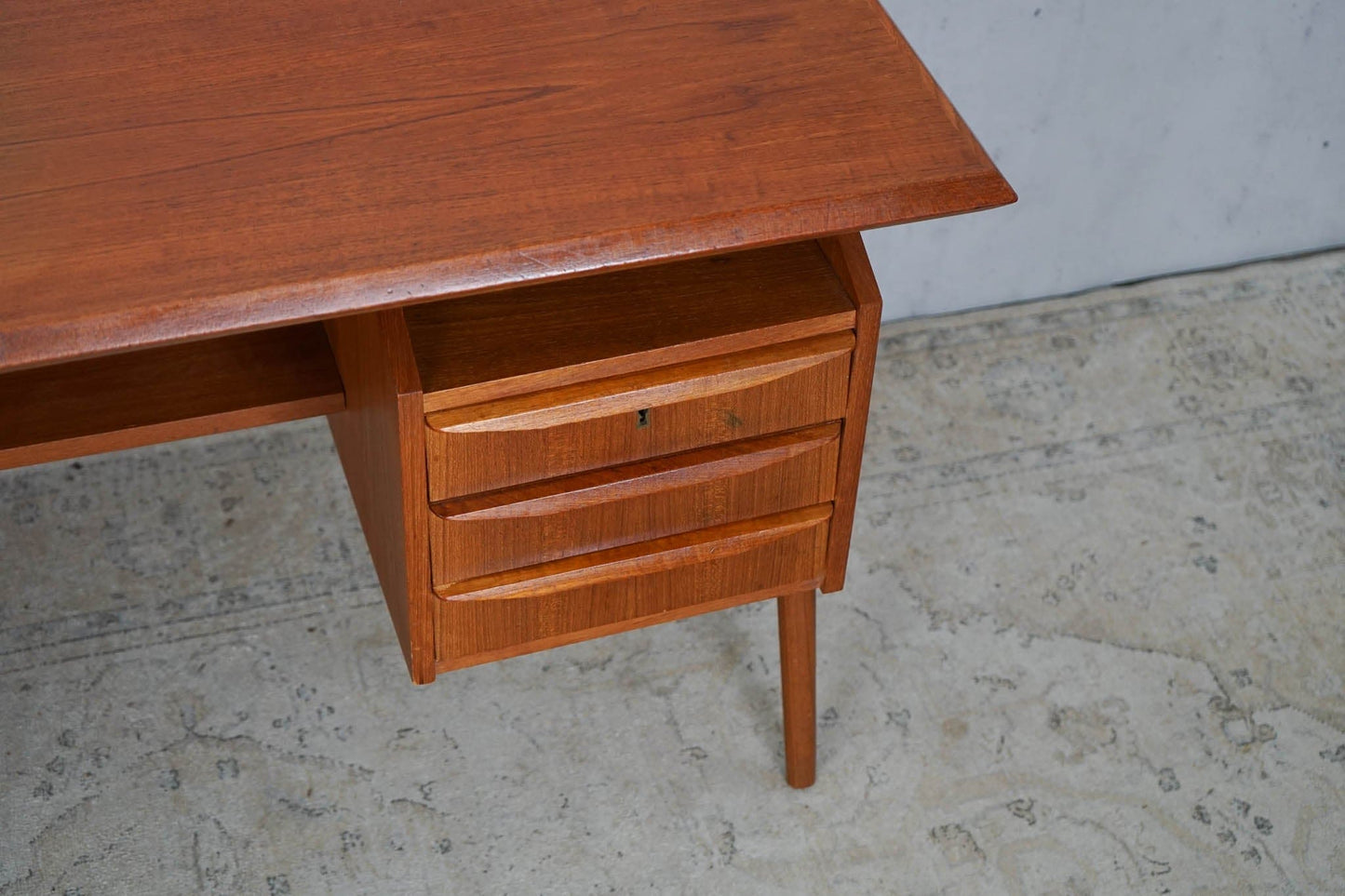 Danish Mid Century Teak Desk by Gunnar Nielsen Tibergaard Vintage