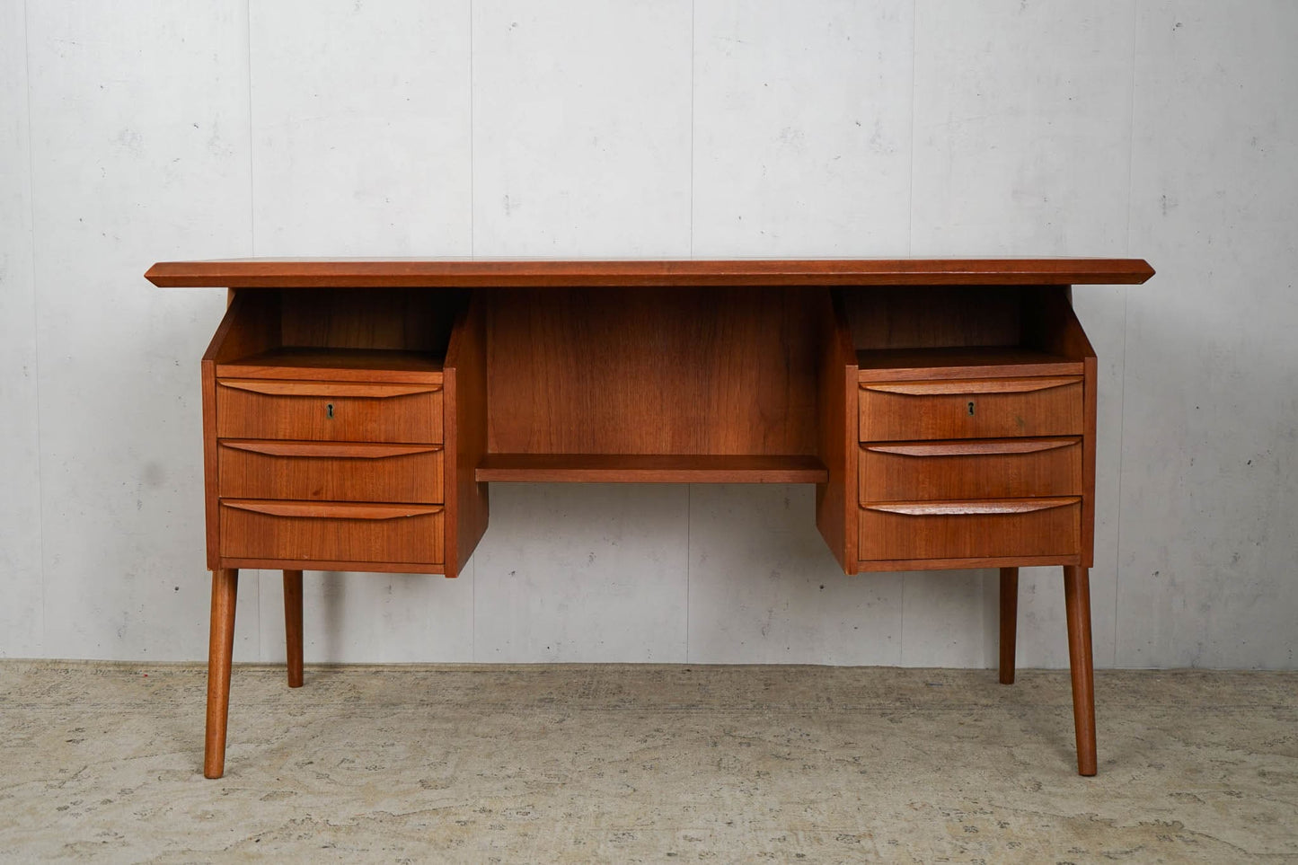 Danish Mid Century Teak Desk by Gunnar Nielsen Tibergaard Vintage