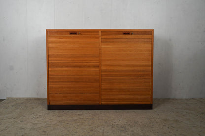 Danish louvre cabinet made of oak chest of drawers 60s Mid Century Vintage