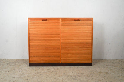 Danish louvre cabinet made of oak chest of drawers 60s Mid Century Vintage