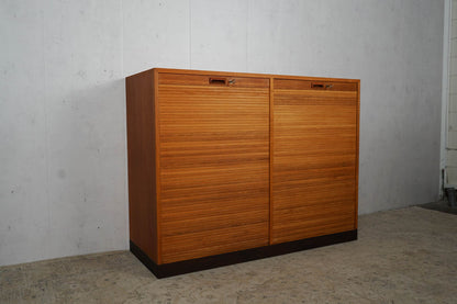 Danish louvre cabinet made of oak chest of drawers 60s Mid Century Vintage