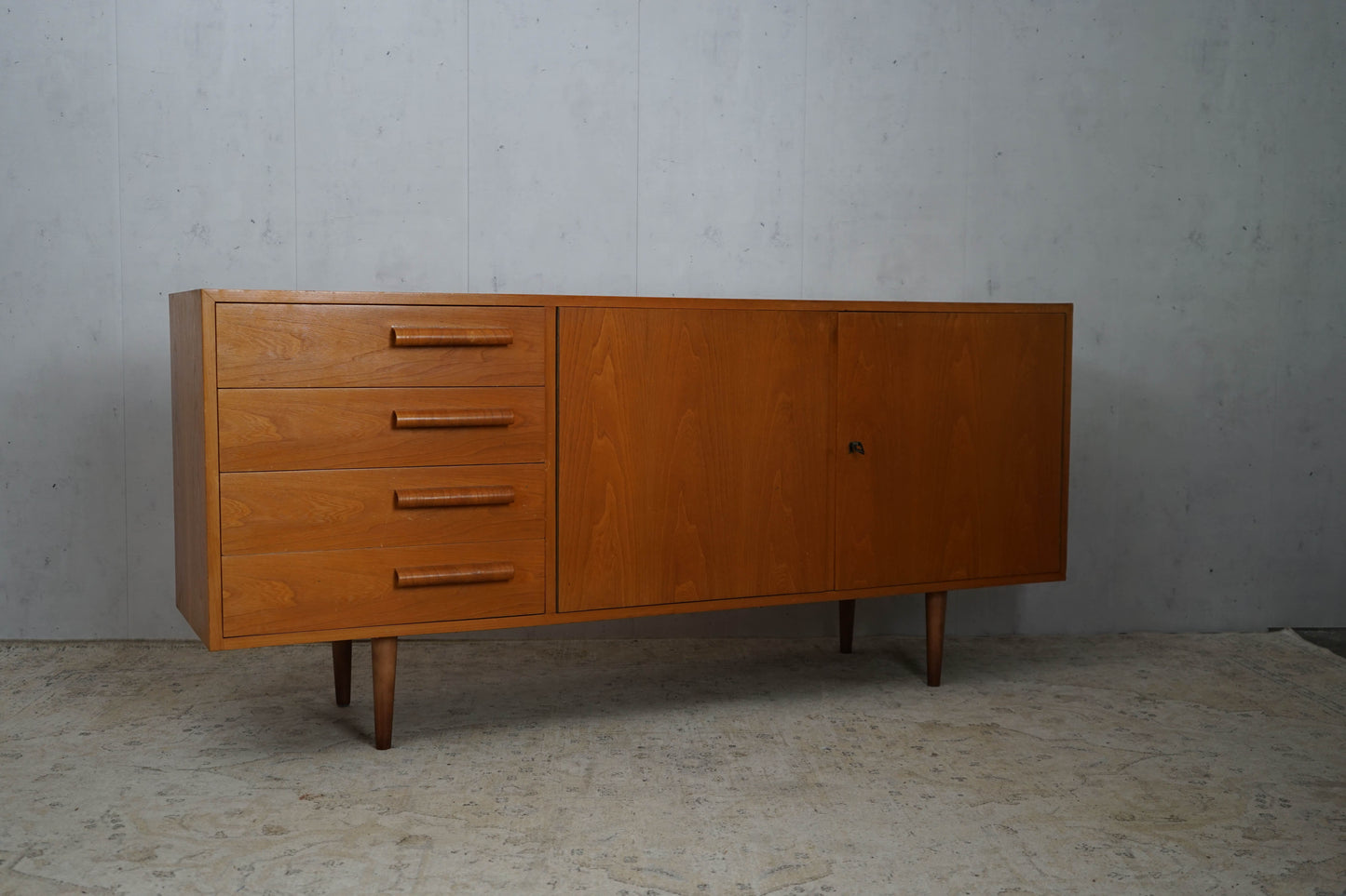 Commode buffet en teck danois Mid Century 170cm vintage