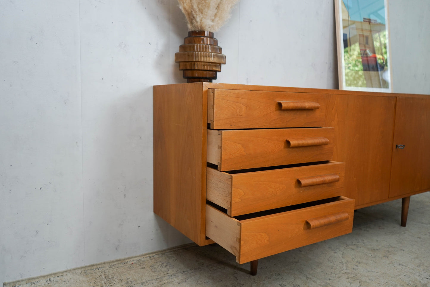 Commode buffet en teck danois Mid Century 170cm vintage