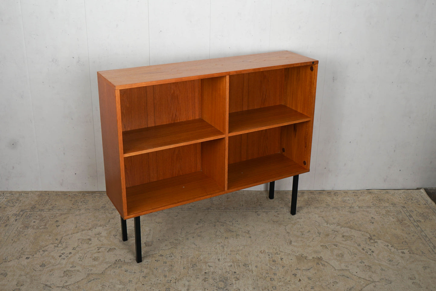 Teak Bücherregal 120cm Mid Century Dänisch Vintage