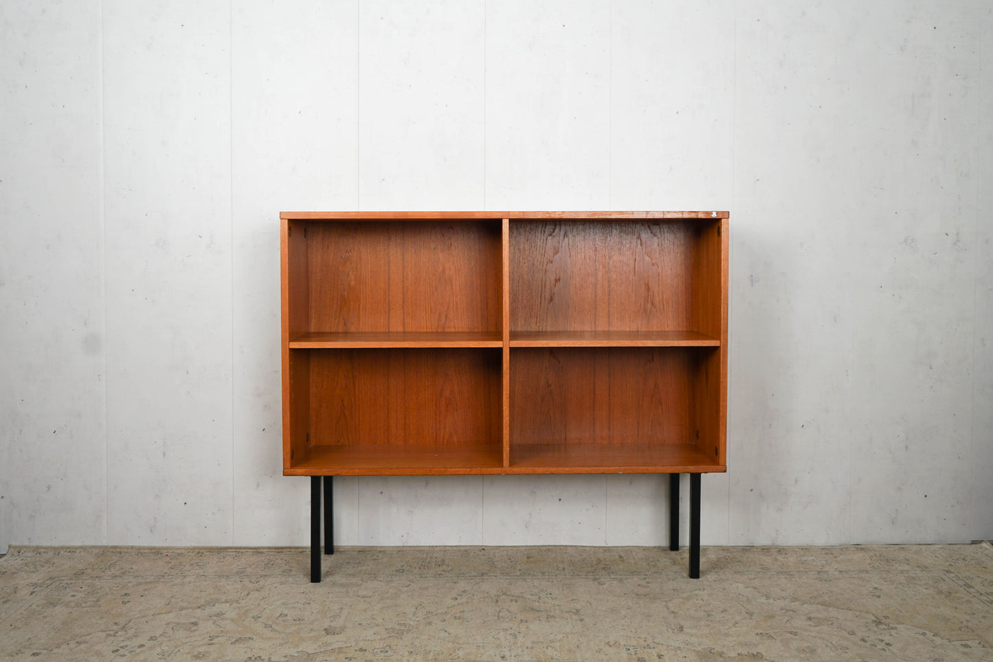 Teak Bücherregal 120cm Mid Century Dänisch Vintage