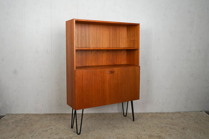 Teak Bookcase Hairpin 90cm Mid Century Danish Vintage