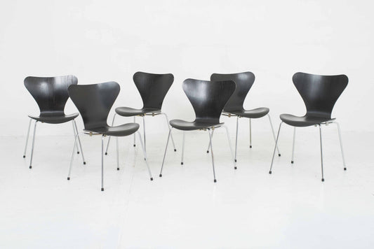 Vintage Stuhl von Arne Jacobsen für Fritz Hansen, Schwarz lasiert