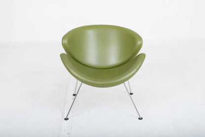 Artifort Orange Slice armchair by Pierre Paulin in green leather