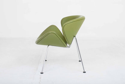 Artifort Orange Slice armchair by Pierre Paulin in green leather