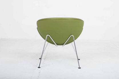 Artifort Orange Slice armchair by Pierre Paulin in green leather