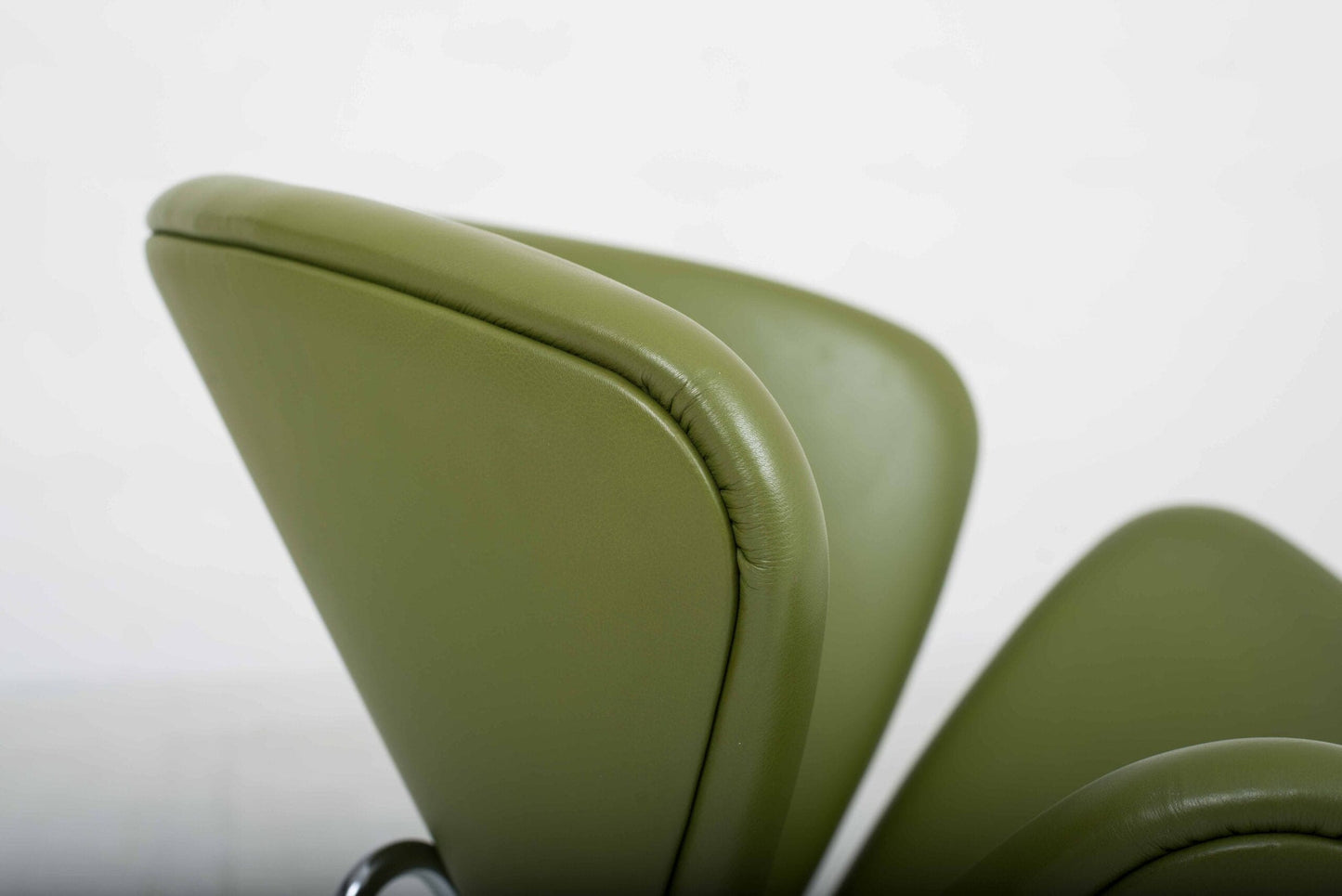 Artifort Orange Slice armchair by Pierre Paulin in green leather