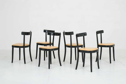 Swiss bistro chairs in black-green vintage