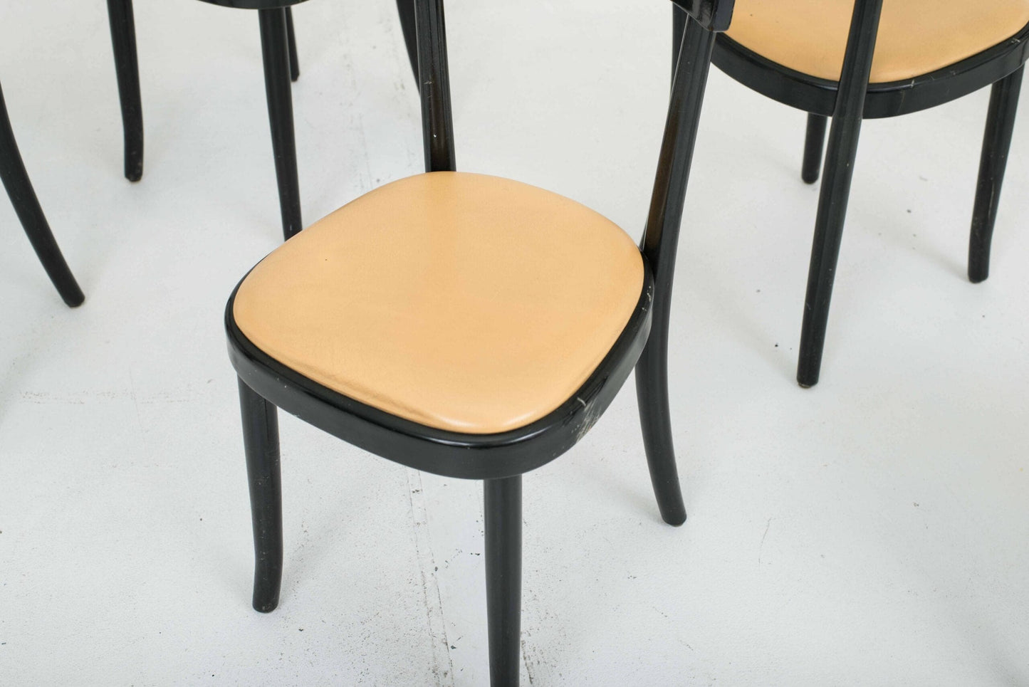 Swiss bistro chairs in black-green vintage