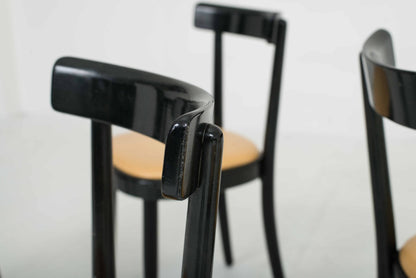 Swiss bistro chairs in black-green vintage