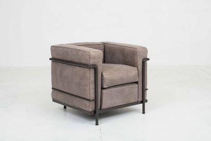 Cassina LC2 Sessel von Le Corbusier in braunem Naturleder