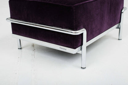 Cassina LC2 Ottoman by Le Corbusier in Velvet Vintage