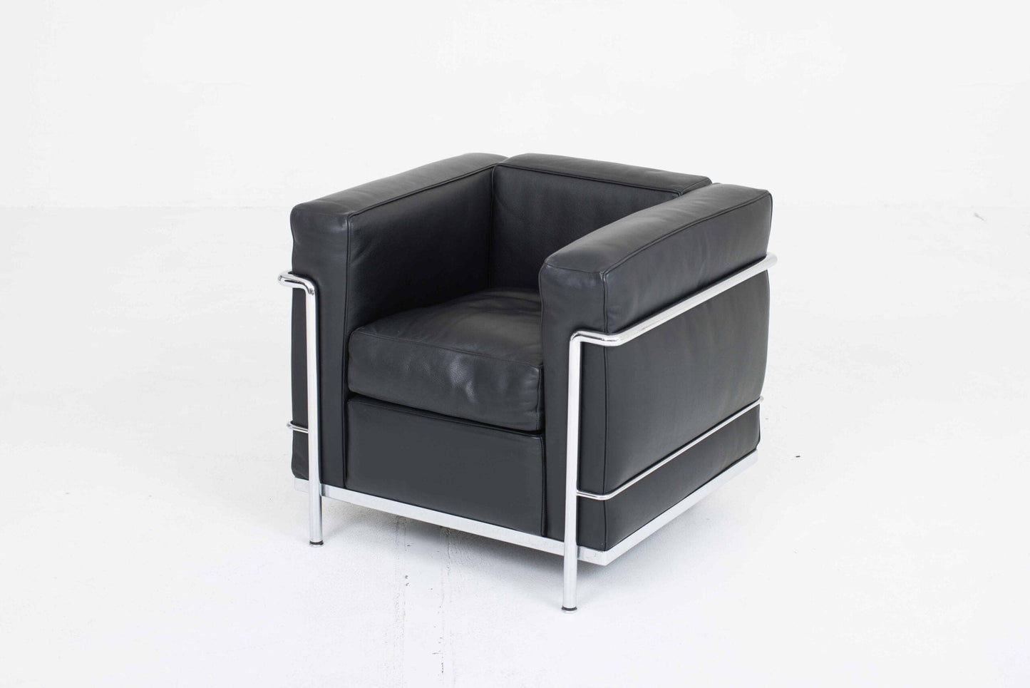 Cassina LC2 Sessel von Le Corbusier in schwarzem Leder Vintage