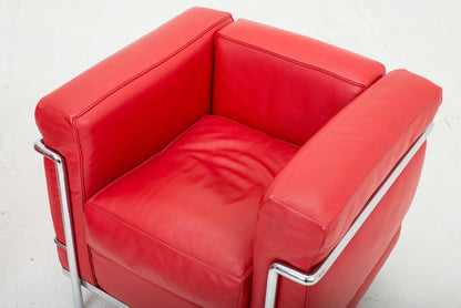 Cassina LC2 armchair by Le Corbusier in red