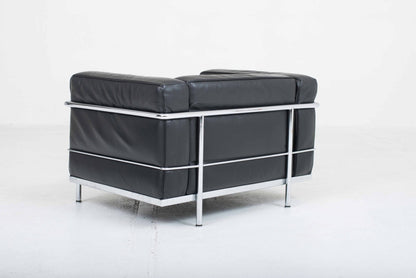 Fauteuil Cassina LC3 de Le Corbusier en cuir noir