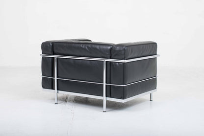 Cassina LC3 armchair by Le Corbusier in black leather