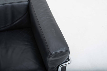 Cassina LC3 armchair by Le Corbusier in black leather