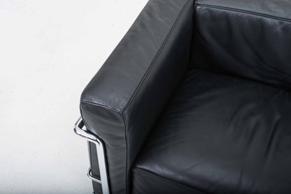 Cassina LC3 armchair by Le Corbusier in black leather