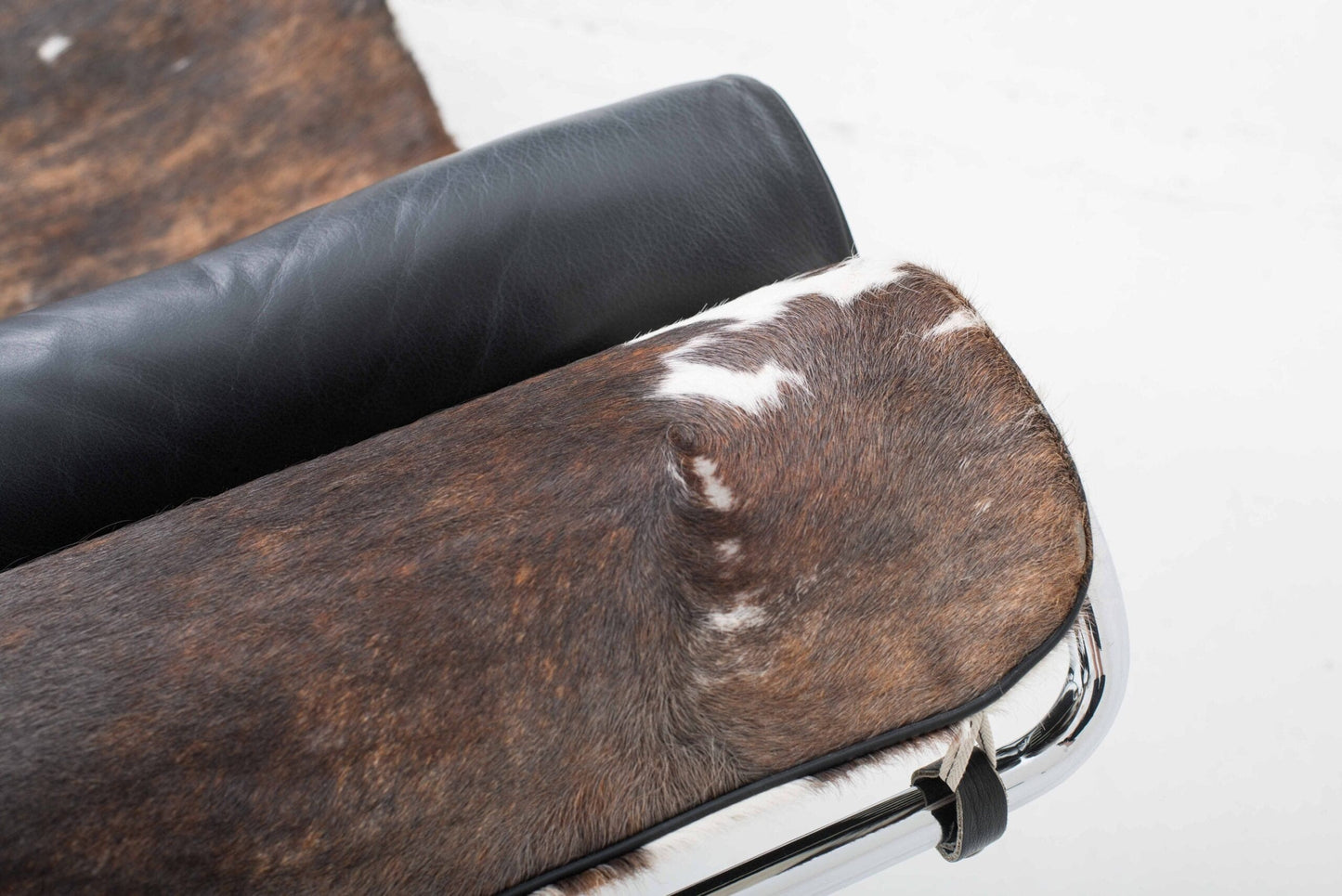 Cassina LC4 Chaise Longue by Le Corbusier with vintage spotted fur