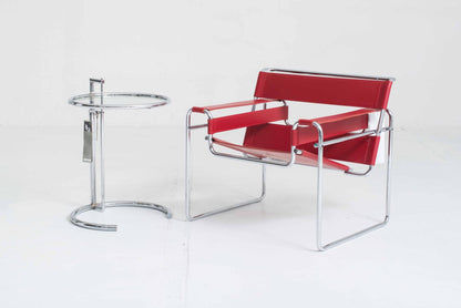 Knoll Wassily Chair / B3 armchair by Marcel Breuer in red leather Vintage