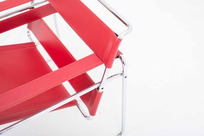 Knoll Wassily Chair / B3 armchair by Marcel Breuer in red leather Vintage