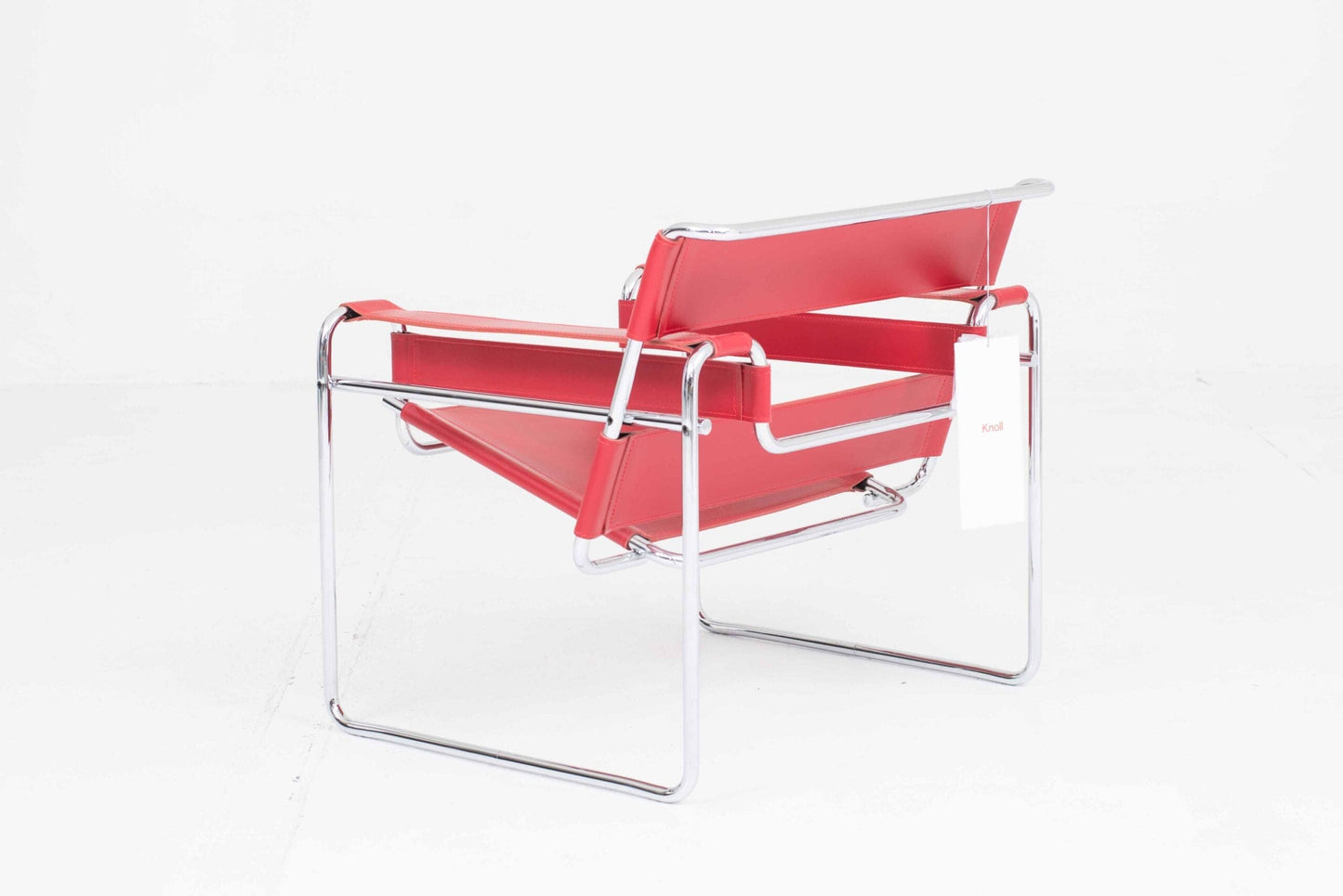 Chaise Knoll Wassily / Fauteuil B3 de Marcel Breuer en cuir rouge vintage