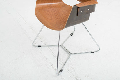 Embru Atelier chair by Christophe Marchand with cross base in brown vintage