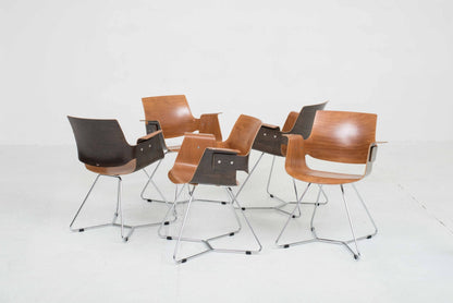 Embru Atelier chair by Christophe Marchand with cross base in brown vintage