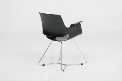 Embru Atelier chair by Christophe Marchand with cross base in black vintage