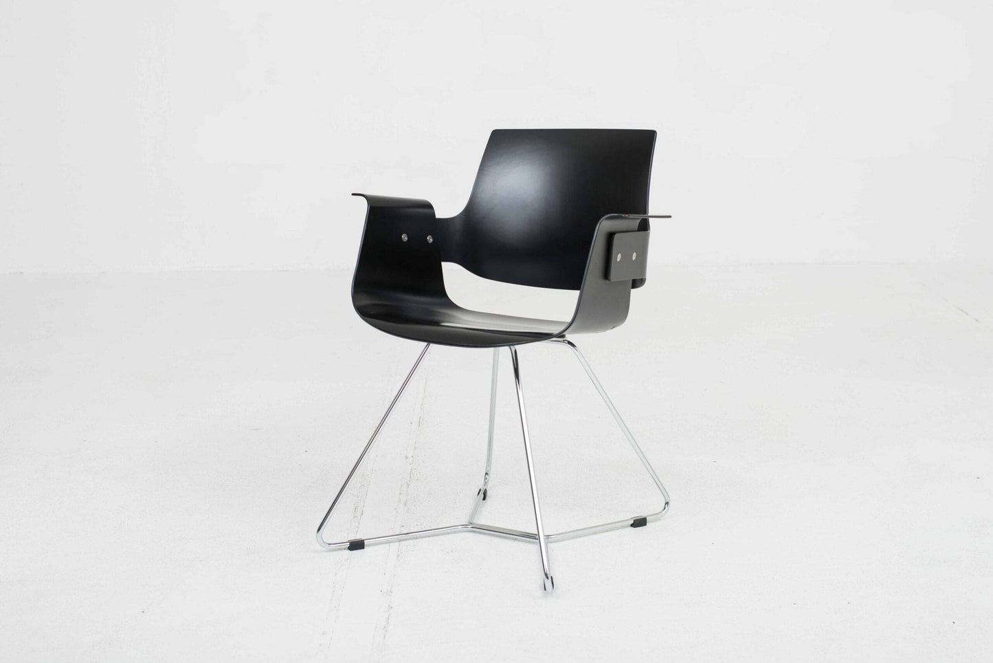 Embru Atelier chair by Christophe Marchand with cross base in black vintage