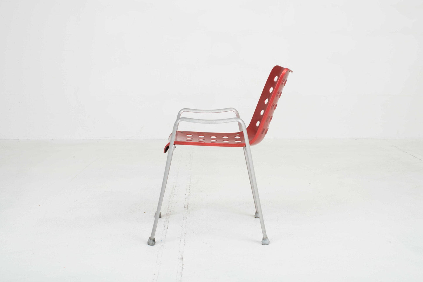 Chaise MEWA Landi de Hans Coray en rouge vintage