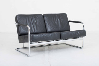 Pfalzberger Sofa T2 by Heinrich Pfalzberger in black leather