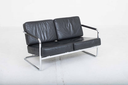 Pfalzberger Sofa T2 by Heinrich Pfalzberger in black leather