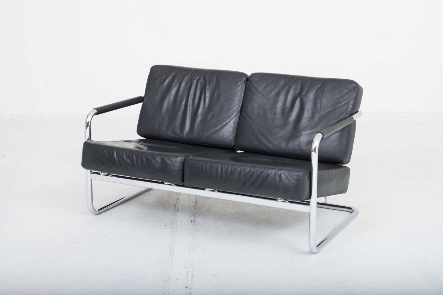 Pfalzberger Sofa T2 by Heinrich Pfalzberger in black leather