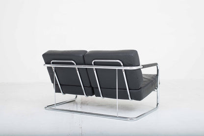 Pfalzberger Sofa T2 by Heinrich Pfalzberger in black leather