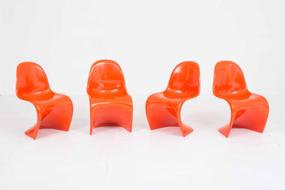 Vitra Panton Classic Chair by Verner Panton in Orange Vintage