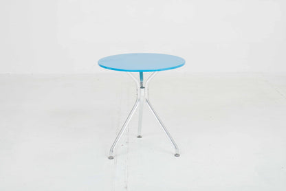 Table de jardin Seledue Alu3 par Kurt Thut en bleu clair vintage