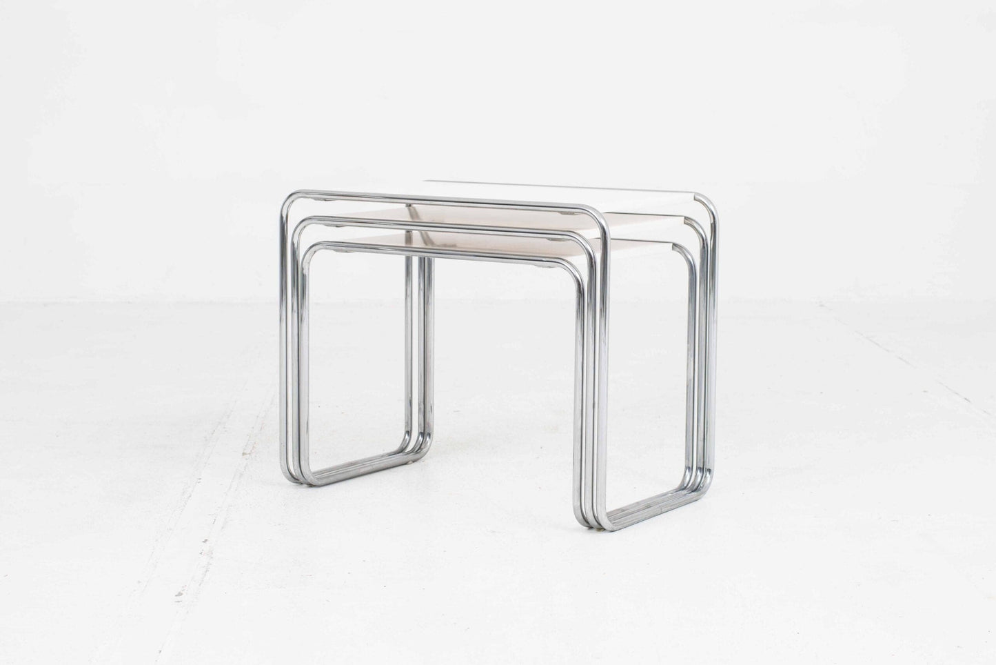 Thonet B9 side tables by Marcel Breuer, set of three Vintage