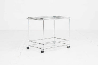 USM serving trolley made of glass vintage