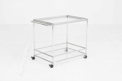 USM serving trolley made of glass vintage