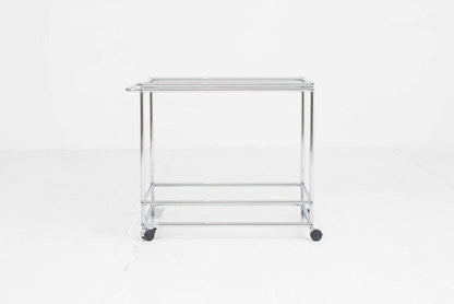 USM serving trolley made of glass vintage