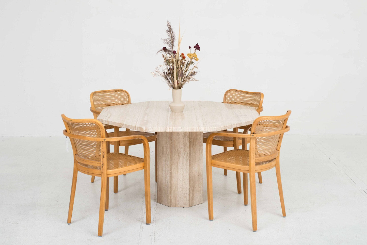 Elegant 1970s travertine table