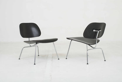 Fauteuil Vitra LCM de Charles et Ray Eames en noir vintage