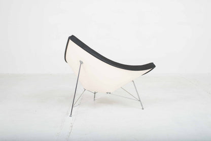 Fauteuil Vitra Coconut de George Nelson en cuir noir vintage