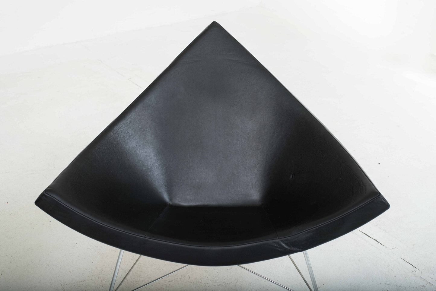 Vitra Coconut armchair by George Nelson in black leather Vintage