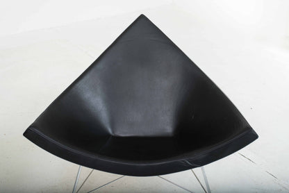 Fauteuil Vitra Coconut de George Nelson en cuir noir vintage